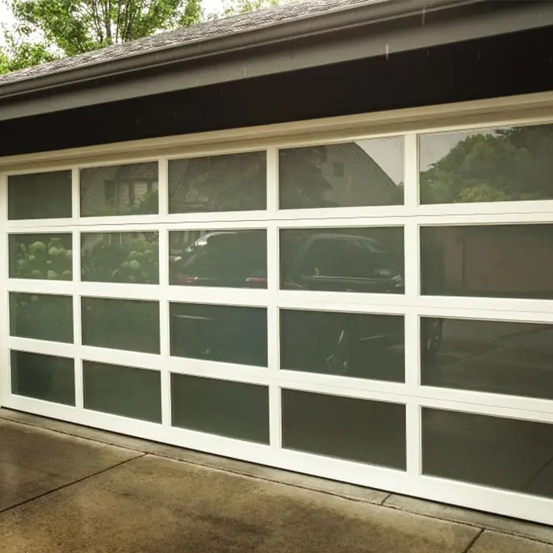 Small Frameless Anodized Aluminum Glass Garage Door 