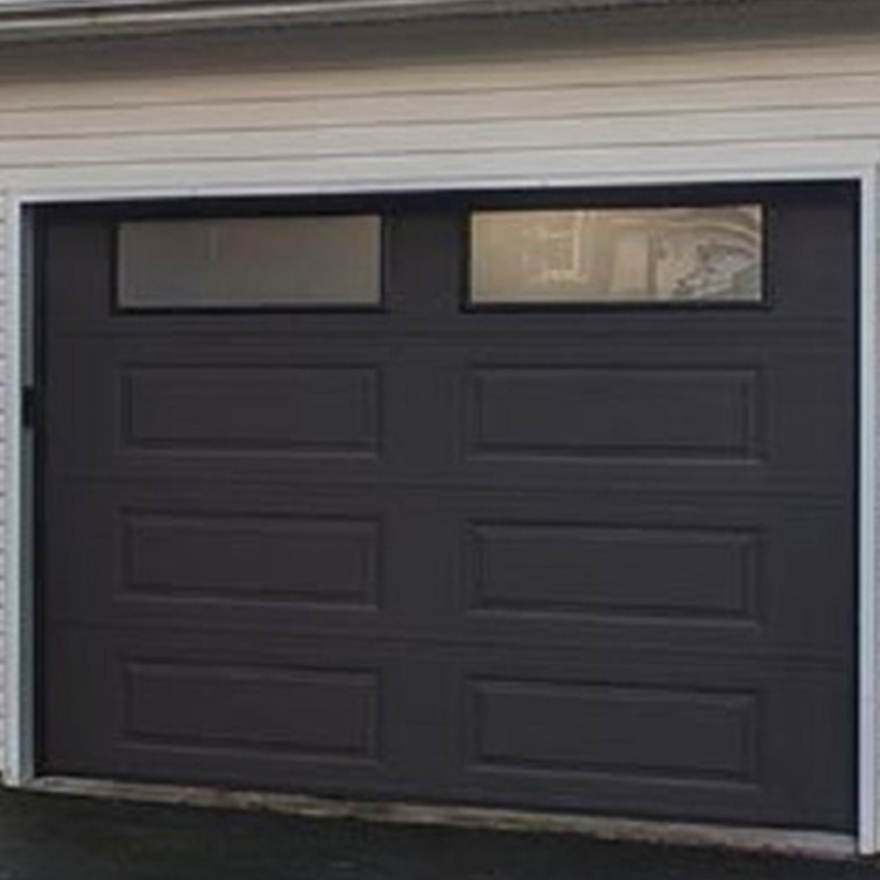 windload rated residential timber look metal roll up garage doors with glass 