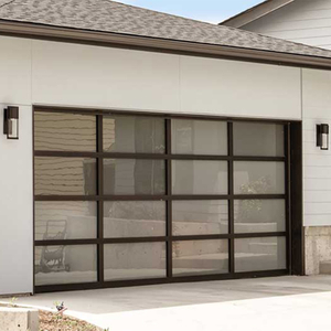 Single Car Modern Tempered Glass Alumium Garage Door