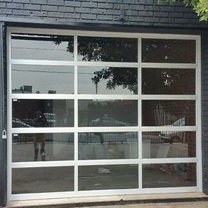 Storefront Modern Glass Panel Tempered Glass Aluminum Garage Door