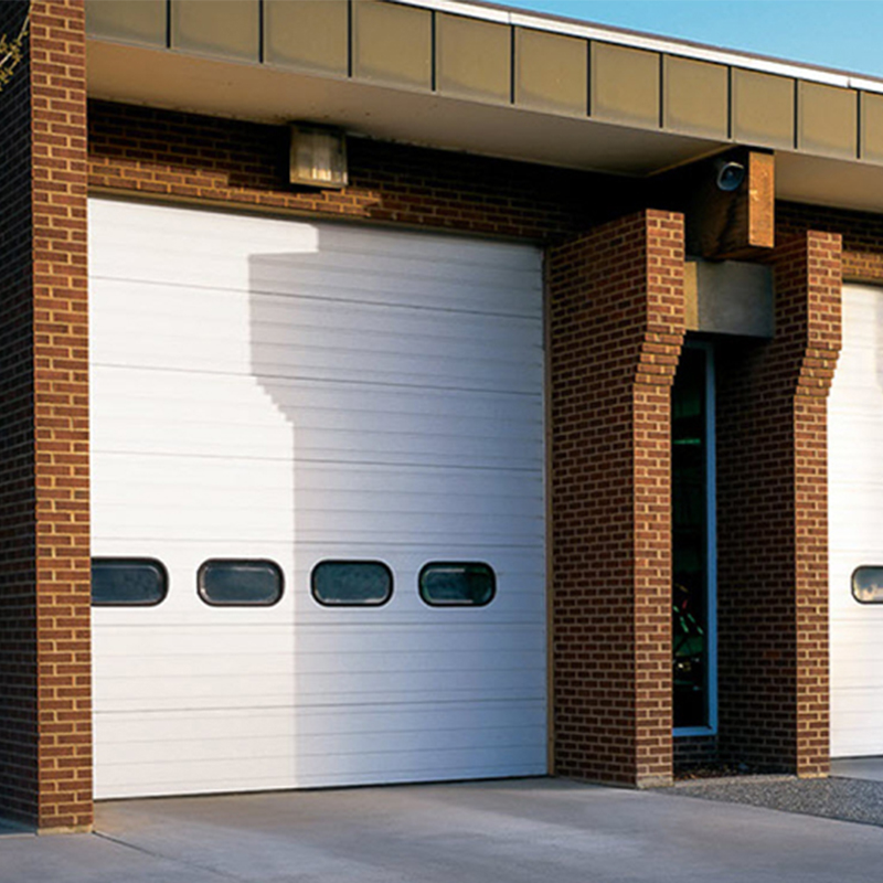 Heavy Duty Thermal Insulated Steel Overhead Sectional Industrial Doors with Windows 