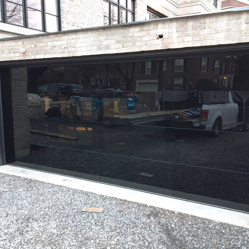 Single Car Frameless Anodized Aluminum Glass Garage Door 