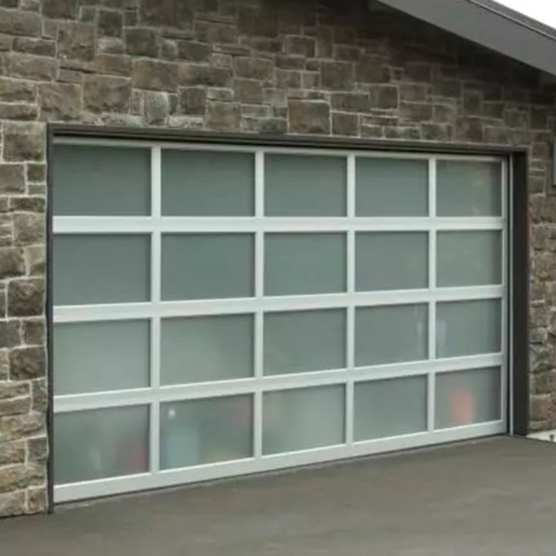 Clear Frosted Glass Alumium Garage Door with Passing Door