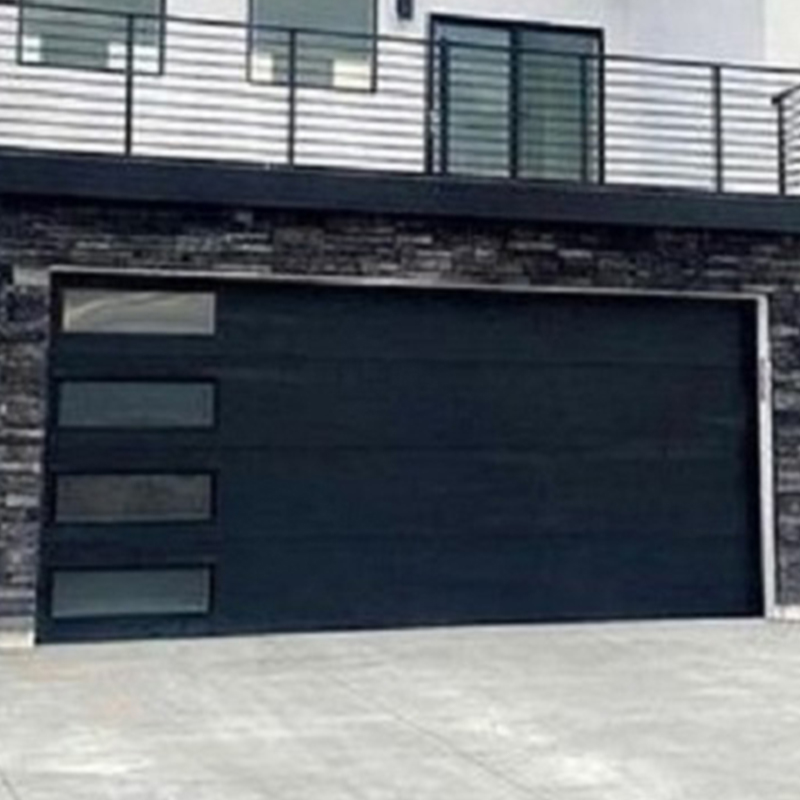 Modern Commercial Full View Light Grey Galvanized Steel Overhead Sectional Garage Doors 