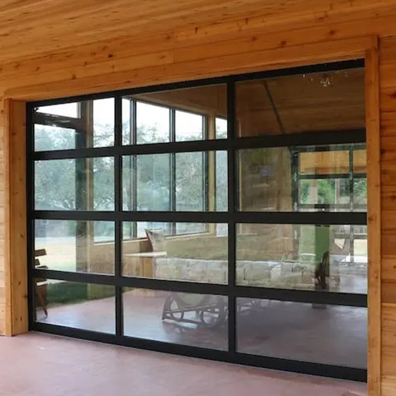 Interior Commercial Plexiglass Glass Aluminum Garage Door 