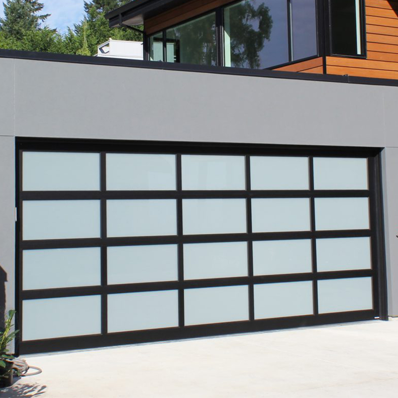 9x7 Commercial Tempered Glass Alumium Garage Door
