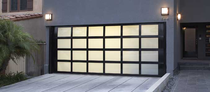Large Full View Anodized Aluminum Glass Garage Door 