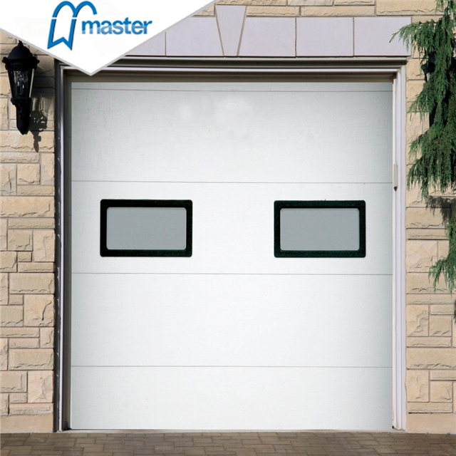 Electric Commercial Insulated Security Galvanized Steel Sandwich Overhead Garage Doors with Glass 