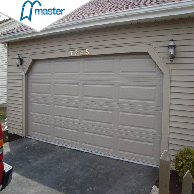 Electric Residential Timber Look Fiberglass Roll Up Garage Doors with Glass 
