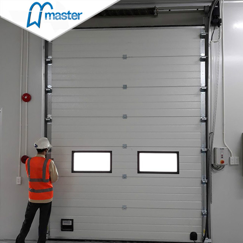 Automatic Thermal Insulated Steel Overhead Sectional Industrial Doors with Windows 